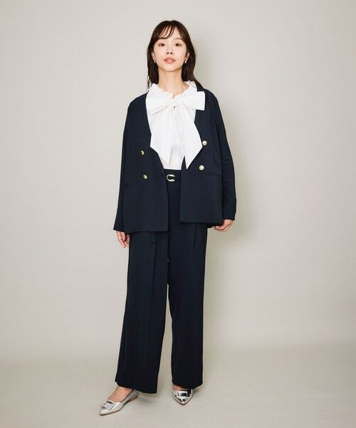 QUEENS COURT / クイーンズコート テーラードジャケット | マルチメリットノーカラーライトジャケット≪セットアップ対応/洗濯機で洗える≫ | 詳細9