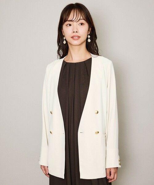 QUEENS COURT / クイーンズコート テーラードジャケット | マルチメリットノーカラーライトジャケット≪セットアップ対応/洗濯機で洗える≫ | 詳細14