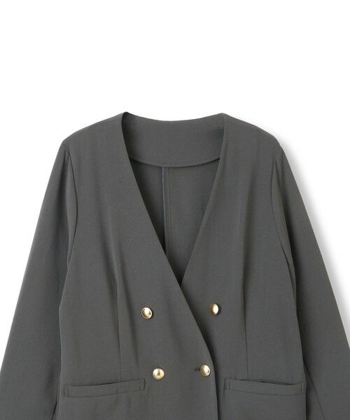 QUEENS COURT / クイーンズコート テーラードジャケット | マルチメリットノーカラーライトジャケット≪セットアップ対応/洗濯機で洗える≫ | 詳細25