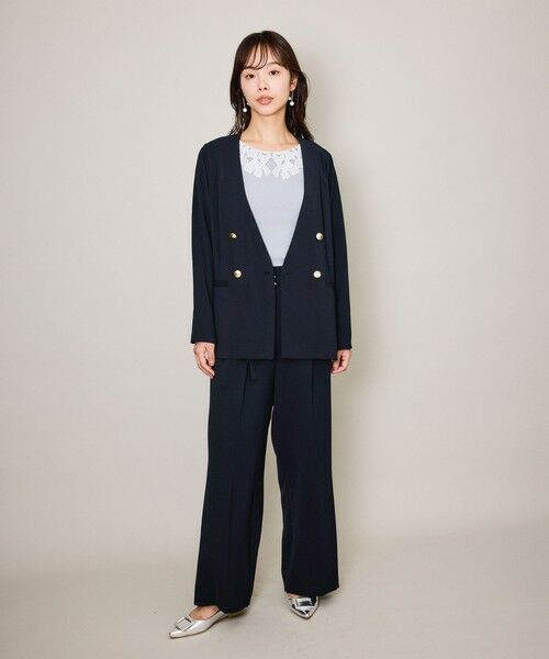 QUEENS COURT / クイーンズコート テーラードジャケット | マルチメリットノーカラーライトジャケット≪セットアップ対応/洗濯機で洗える≫ | 詳細16