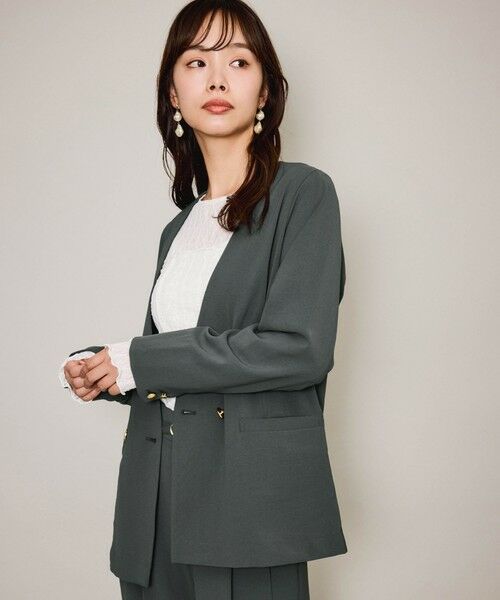 QUEENS COURT / クイーンズコート テーラードジャケット | マルチメリットノーカラーライトジャケット≪セットアップ対応/洗濯機で洗える≫ | 詳細19