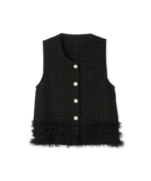 QUEENS COURT / クイーンズコート ダウンジャケット・ベスト | ライトツィードフリルヘムベスト≪洗濯機で洗える≫ | 詳細10