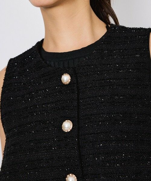 QUEENS COURT / クイーンズコート ダウンジャケット・ベスト | ライトツィードフリルヘムベスト≪洗濯機で洗える≫ | 詳細5