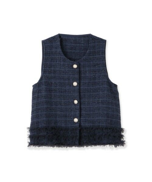 QUEENS COURT / クイーンズコート ダウンジャケット・ベスト | ライトツィードフリルヘムベスト≪洗濯機で洗える≫ | 詳細16
