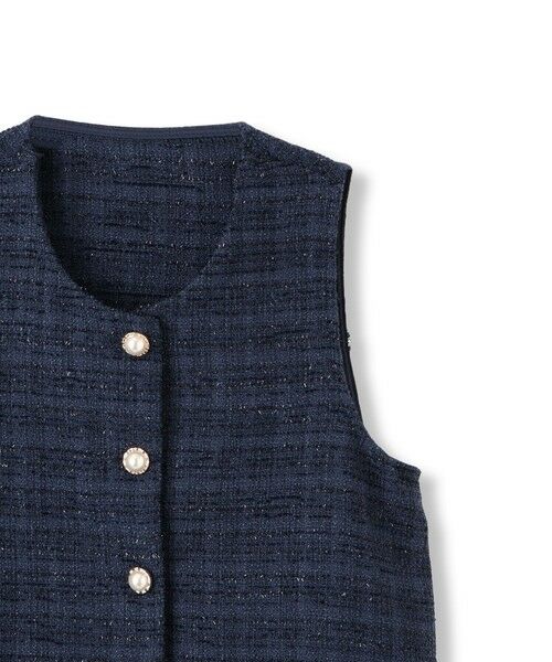 QUEENS COURT / クイーンズコート ダウンジャケット・ベスト | ライトツィードフリルヘムベスト≪洗濯機で洗える≫ | 詳細19