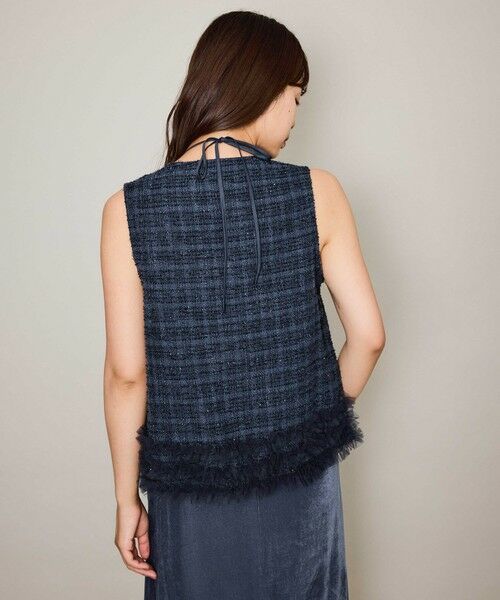QUEENS COURT / クイーンズコート ダウンジャケット・ベスト | ライトツィードフリルヘムベスト≪洗濯機で洗える≫ | 詳細13