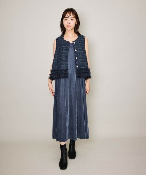 QUEENS COURT / クイーンズコート ダウンジャケット・ベスト | ライトツィードフリルヘムベスト≪洗濯機で洗える≫ | 詳細15