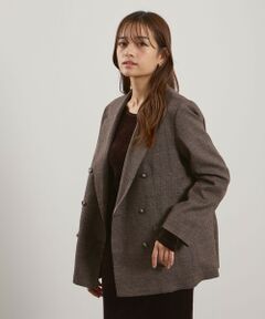 QUEENS COURT / クイーンズコート テーラードジャケット | マルチグレンチェックテーラードジャケット≪手洗い可能≫