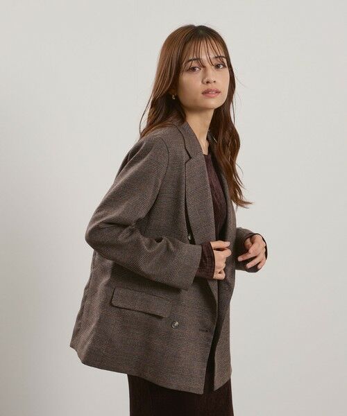 QUEENS COURT / クイーンズコート テーラードジャケット | マルチグレンチェックテーラードジャケット≪手洗い可能≫ | 詳細9