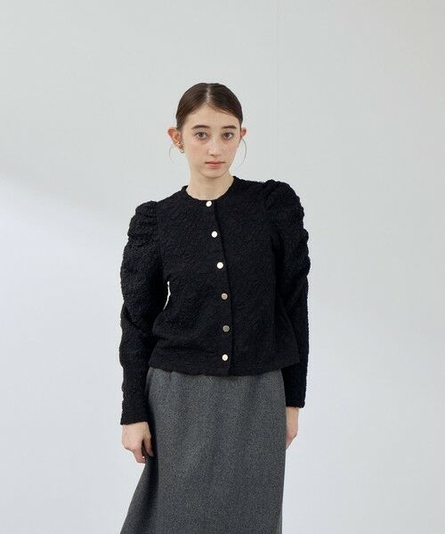 QUEENS COURT / クイーンズコート テーラードジャケット | フクレチュールJQDカーディッシュジャケット≪手洗い可能≫ | 詳細1