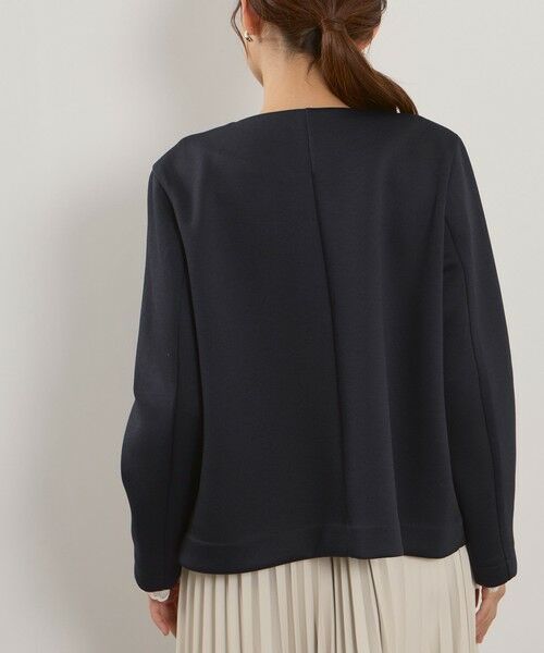 QUEENS COURT / クイーンズコート テーラードジャケット | カルゼダンボールノーカラージャケット≪手洗い可能≫ | 詳細3