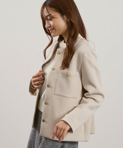 QUEENS COURT / クイーンズコート テーラードジャケット | カルゼダンボールノーカラージャケット≪手洗い可能≫ | 詳細8