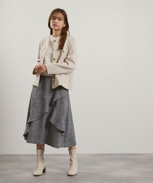 QUEENS COURT / クイーンズコート テーラードジャケット | カルゼダンボールノーカラージャケット≪手洗い可能≫ | 詳細9