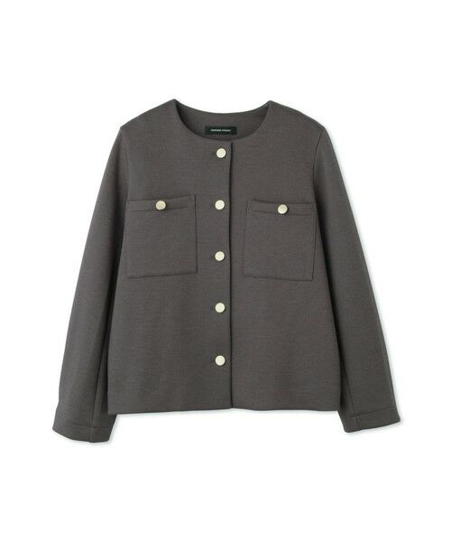 QUEENS COURT / クイーンズコート テーラードジャケット | カルゼダンボールノーカラージャケット≪手洗い可能≫ | 詳細13
