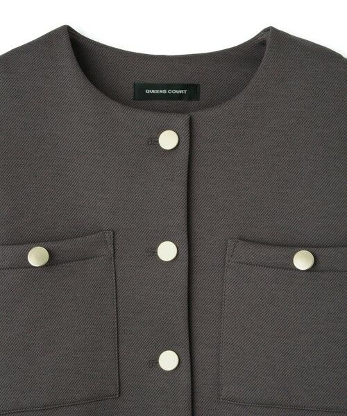 QUEENS COURT / クイーンズコート テーラードジャケット | カルゼダンボールノーカラージャケット≪手洗い可能≫ | 詳細15