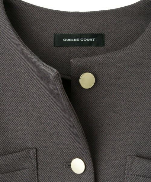 QUEENS COURT / クイーンズコート テーラードジャケット | カルゼダンボールノーカラージャケット≪手洗い可能≫ | 詳細17