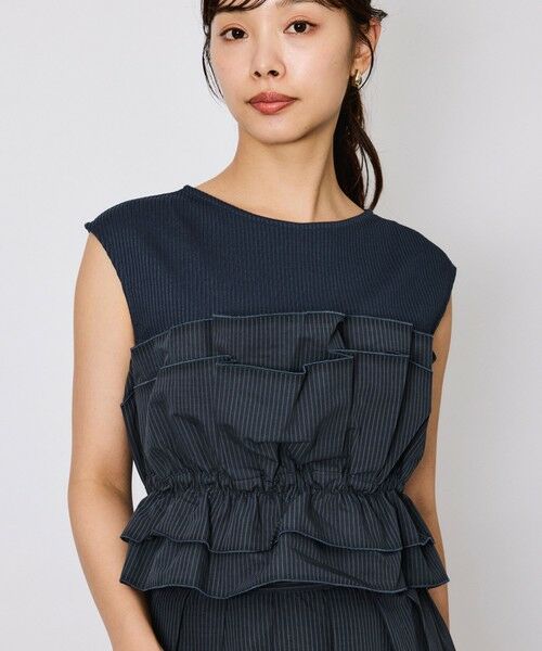 QUEENS COURT / クイーンズコート カットソー | タフタチェックビスチェレイヤードカットソー≪手洗い可能≫ | 詳細6