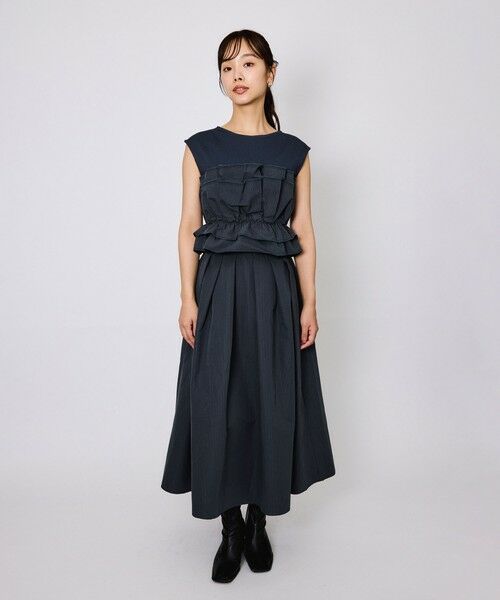 QUEENS COURT / クイーンズコート カットソー | タフタチェックビスチェレイヤードカットソー≪手洗い可能≫ | 詳細10