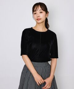 QUEENS COURT / クイーンズコート カットソー | シアーベロアセンターシームプルオーバー≪手洗い可能≫