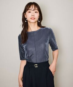 QUEENS COURT / クイーンズコート カットソー | シアーベロアセンターシームプルオーバー≪手洗い可能≫