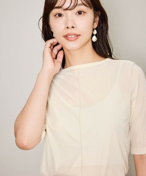 QUEENS COURT / クイーンズコート カットソー | シアーベロアセンターシームプルオーバー≪手洗い可能≫ | 詳細2