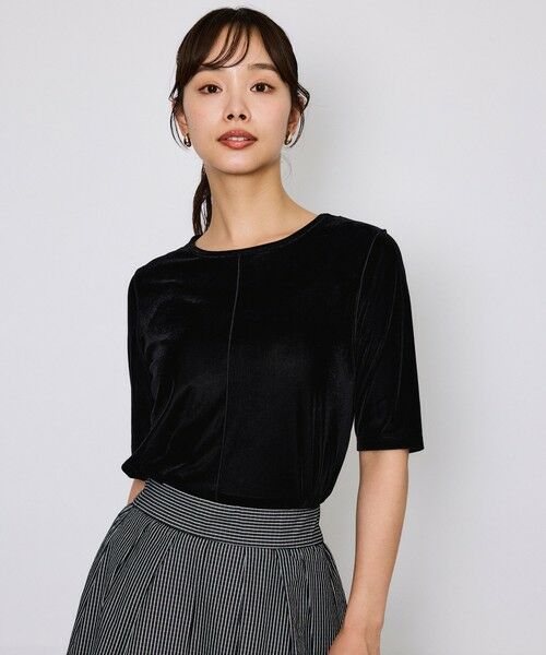 QUEENS COURT / クイーンズコート カットソー | シアーベロアセンターシームプルオーバー≪手洗い可能≫ | 詳細6