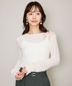 QUEENS COURT / クイーンズコート カットソー | マルチレースパッチワークカットソー≪手洗い可能≫