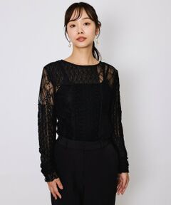 QUEENS COURT / クイーンズコート カットソー | マルチレースパッチワークカットソー≪手洗い可能≫