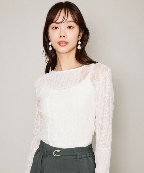 QUEENS COURT / クイーンズコート カットソー | マルチレースパッチワークカットソー≪手洗い可能≫ | 詳細1