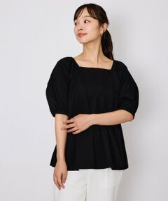 QUEENS COURT / クイーンズコート カットソー | クリアテンジクパフペプラムプルオーバー≪洗濯機で洗える≫