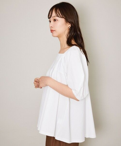 QUEENS COURT / クイーンズコート カットソー | クリアテンジクパフペプラムプルオーバー≪洗濯機で洗える≫ | 詳細1
