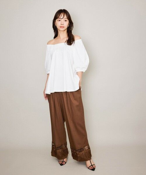 QUEENS COURT / クイーンズコート カットソー | クリアテンジクパフペプラムプルオーバー≪洗濯機で洗える≫ | 詳細5