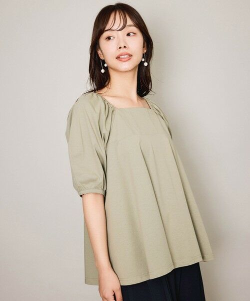 QUEENS COURT / クイーンズコート カットソー | クリアテンジクパフペプラムプルオーバー≪洗濯機で洗える≫ | 詳細12