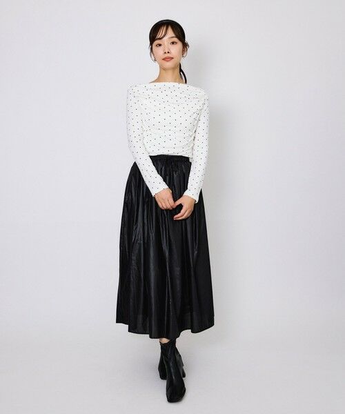 QUEENS COURT / クイーンズコート カットソー | モノトーンドットオフショルカットソー≪手洗い可能≫ | 詳細3