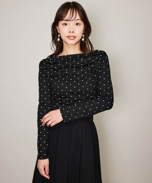QUEENS COURT / クイーンズコート カットソー | モノトーンドットオフショルカットソー≪手洗い可能≫ | 詳細15