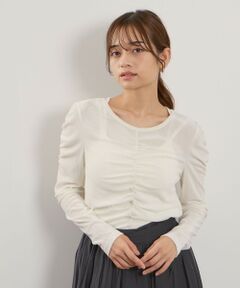 QUEENS COURT / クイーンズコート カットソー | シアーベロアシャーリングカットソー≪手洗い可能≫