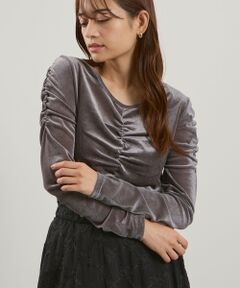 QUEENS COURT / クイーンズコート カットソー | シアーベロアシャーリングカットソー≪手洗い可能≫