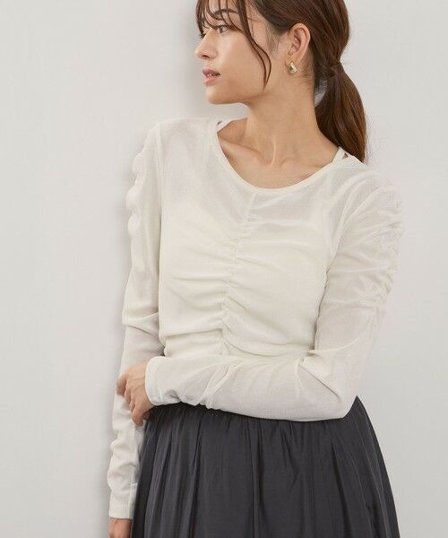 QUEENS COURT / クイーンズコート カットソー | シアーベロアシャーリングカットソー≪手洗い可能≫ | 詳細1