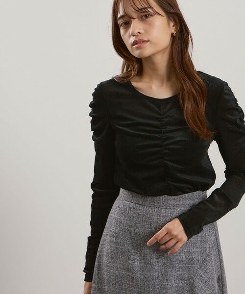 QUEENS COURT / クイーンズコート カットソー | シアーベロアシャーリングカットソー≪手洗い可能≫ | 詳細5