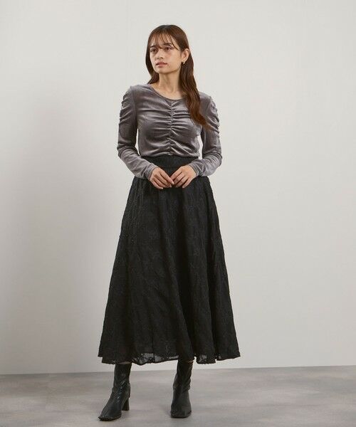 QUEENS COURT / クイーンズコート カットソー | シアーベロアシャーリングカットソー≪手洗い可能≫ | 詳細15