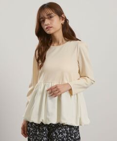 QUEENS COURT / クイーンズコート カットソー | シルキースムースバルーンヘムカットソー≪手洗い可能≫