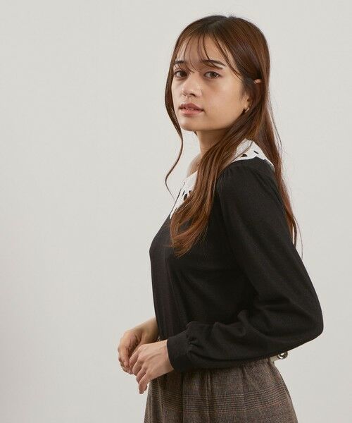 QUEENS COURT / クイーンズコート カットソー | レースカラーラメMIXカットソー≪手洗い可能≫ | 詳細3