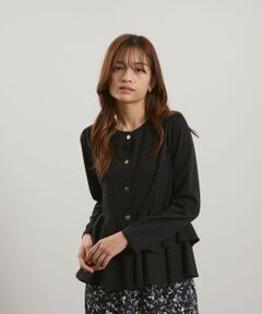 QUEENS COURT / クイーンズコート カーディガン・ボレロ | カットJQDダブルペプラムカーディガン≪手洗い可能≫