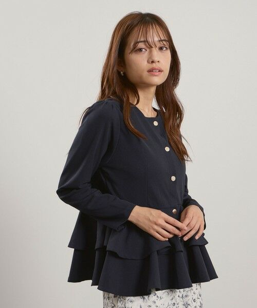 QUEENS COURT / クイーンズコート カーディガン・ボレロ | カットJQDダブルペプラムカーディガン≪手洗い可能≫ | 詳細8