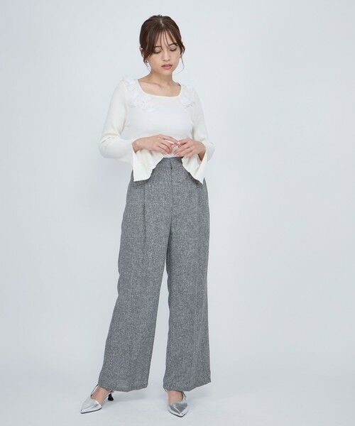 QUEENS COURT / クイーンズコート その他パンツ | ライトツィードタックパンツ≪手洗い可能≫ | 詳細2