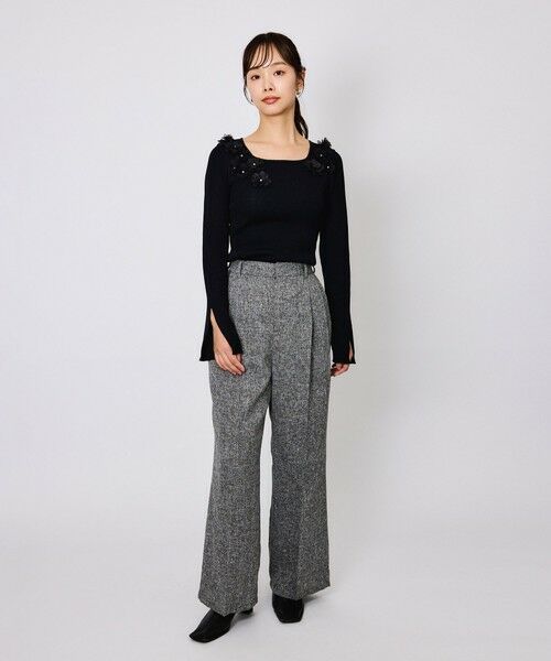 QUEENS COURT / クイーンズコート その他パンツ | ライトツィードタックパンツ≪手洗い可能≫ | 詳細4