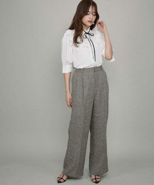 QUEENS COURT / クイーンズコート その他パンツ | ライトツィードタックパンツ≪手洗い可能≫ | 詳細8