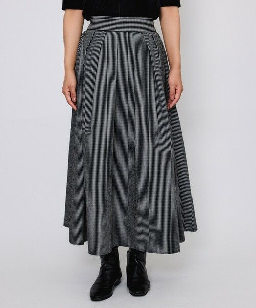 QUEENS COURT / クイーンズコート ミニ・ひざ丈スカート | タフタチェックフレアスカート≪手洗い可能≫ | 詳細1