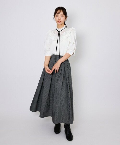 QUEENS COURT / クイーンズコート ミニ・ひざ丈スカート | タフタチェックフレアスカート≪手洗い可能≫ | 詳細4