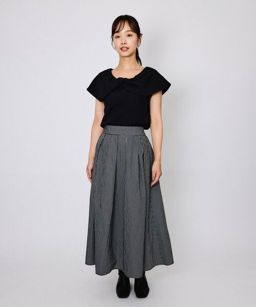 QUEENS COURT / クイーンズコート ミニ・ひざ丈スカート | タフタチェックフレアスカート≪手洗い可能≫ | 詳細5